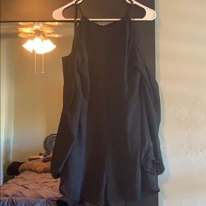 Naked Zebra  long sleeve cold shoulder romper.
